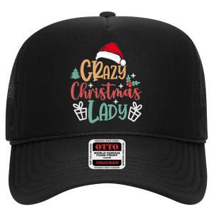 Crazy Christmas Lady Have Yourself A Merry Christmas Tank Top High Crown Mesh Back Trucker Hat