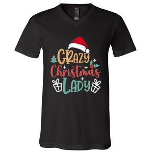 Crazy Christmas Lady Have Yourself A Merry Christmas Tank Top V-Neck T-Shirt