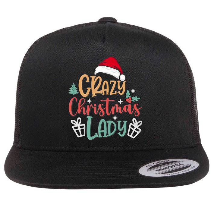 Crazy Christmas Lady Have Yourself A Merry Christmas Tank Top Flat Bill Trucker Hat