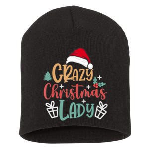 Crazy Christmas Lady Have Yourself A Merry Christmas Tank Top Short Acrylic Beanie