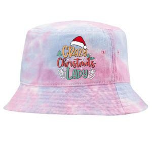 Crazy Christmas Lady Have Yourself A Merry Christmas Tank Top Tie-Dyed Bucket Hat