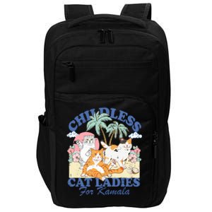 Childless Cat Lady For Kamala Harris 2024 Election Funny Cat Impact Tech Backpack