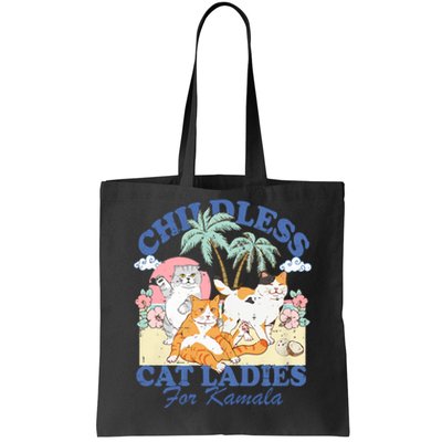 Childless Cat Lady For Kamala Harris 2024 Election Funny Cat Tote Bag