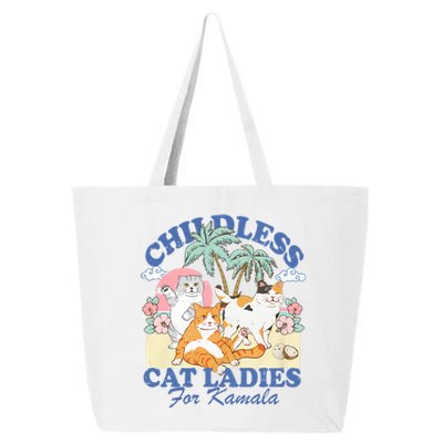 Childless Cat Lady For Kamala Harris 2024 Election Funny Cat 25L Jumbo Tote