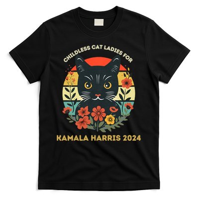Childless Cat Ladies For Kamala Harris 2024 Election T-Shirt