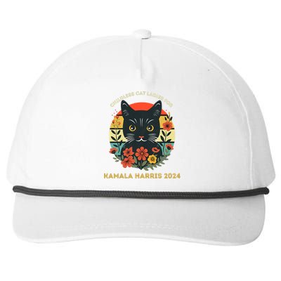 Childless Cat Ladies For Kamala Harris 2024 Election Snapback Five-Panel Rope Hat