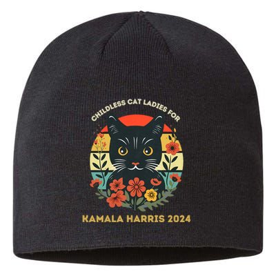 Childless Cat Ladies For Kamala Harris 2024 Election Sustainable Beanie