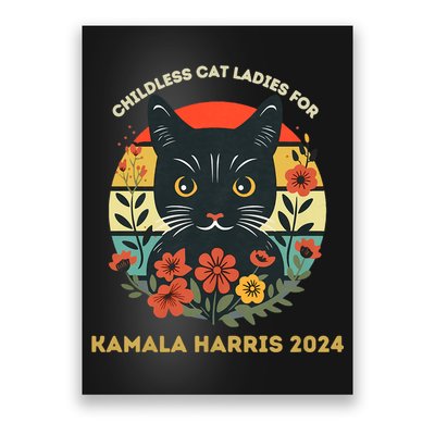 Childless Cat Ladies For Kamala Harris 2024 Election Poster