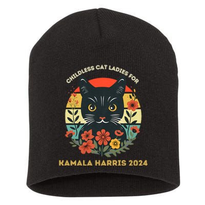 Childless Cat Ladies For Kamala Harris 2024 Election Short Acrylic Beanie