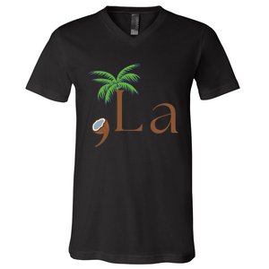 Coconut Comma + La Kamala Harris 2024 President Election V-Neck T-Shirt