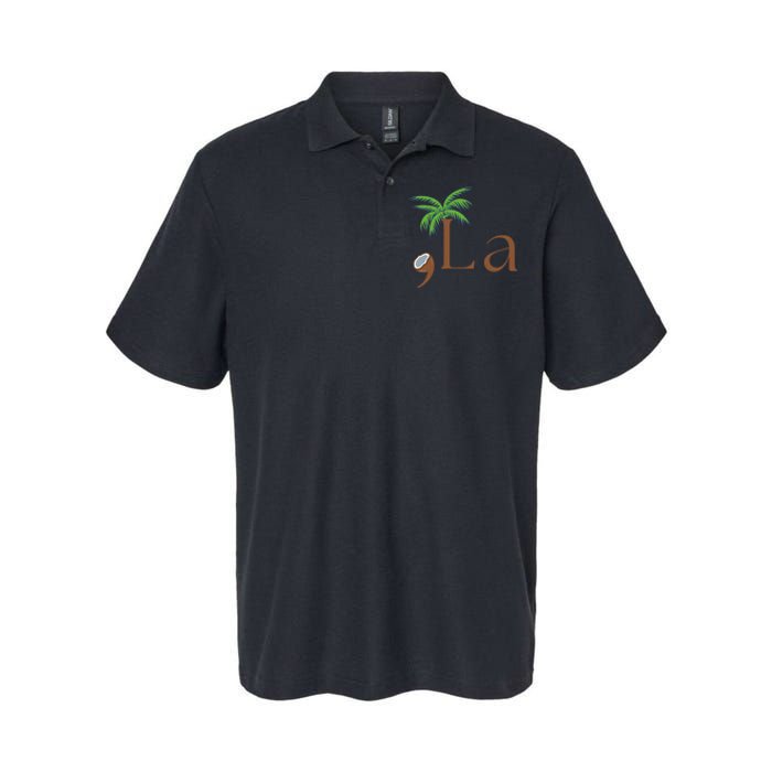 Coconut Comma + La Kamala Harris 2024 President Election Softstyle Adult Sport Polo