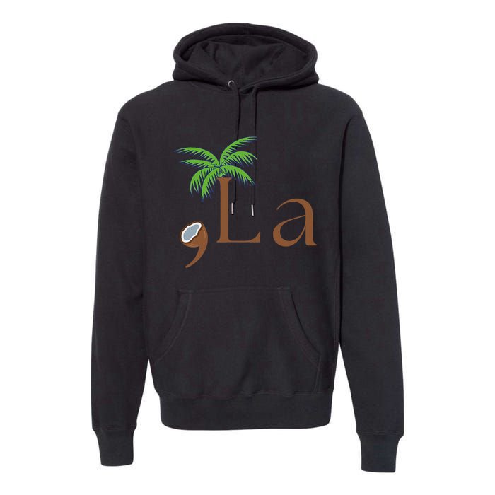 Coconut Comma + La Kamala Harris 2024 President Election Premium Hoodie