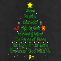 Christian Christmas Lover Bible Names of Jesus Tree Xmas 7 Panel Mesh Trucker Snapback Hat