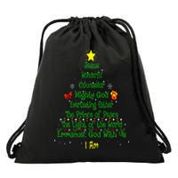 Christian Christmas Lover Bible Names of Jesus Tree Xmas Drawstring Bag