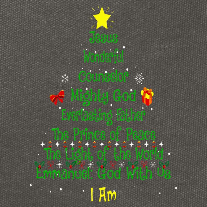 Christian Christmas Lover Bible Names of Jesus Tree Xmas Cotton Canvas Backpack