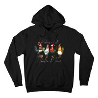 Christmas Chicken Lover Xmas Santa Hat Funny Farm Gift  Hoodie