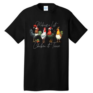 Christmas Chicken Lover Xmas Santa Hat Funny Farm Gift  Tall T-Shirt