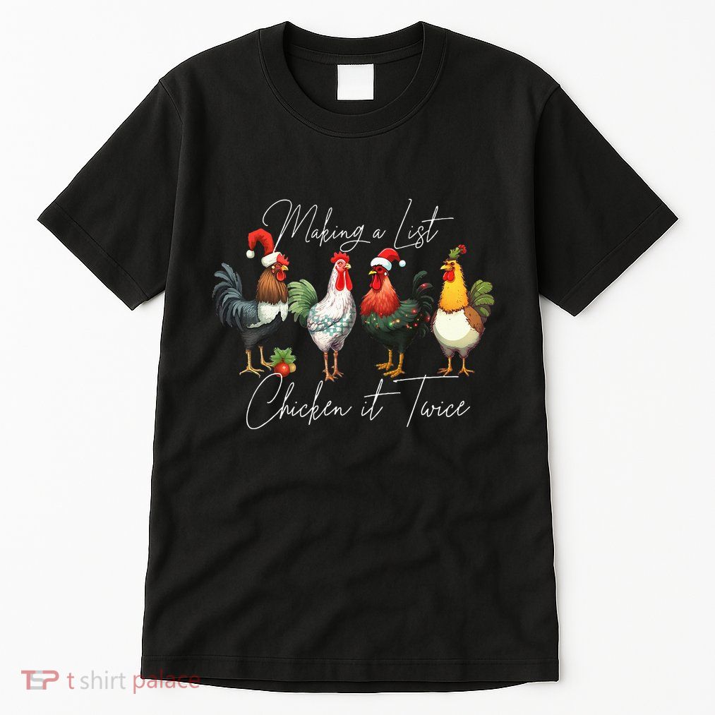 Christmas Chicken Lover Xmas Santa Hat Funny Farm Gift  Tall T-Shirt