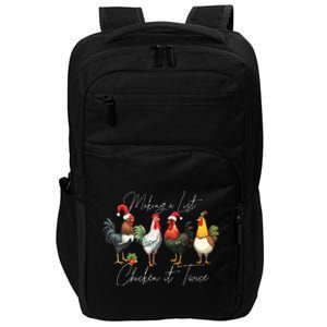 Christmas Chicken Lover Xmas Santa Hat Funny Farm Gift  Impact Tech Backpack