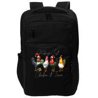 Christmas Chicken Lover Xmas Santa Hat Funny Farm Gift  Impact Tech Backpack