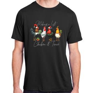 Christmas Chicken Lover Xmas Santa Hat Funny Farm Gift  Adult ChromaSoft Performance T-Shirt