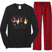 Christmas Chicken Lover Xmas Santa Hat Funny Farm Gift  Long Sleeve Pajama Set