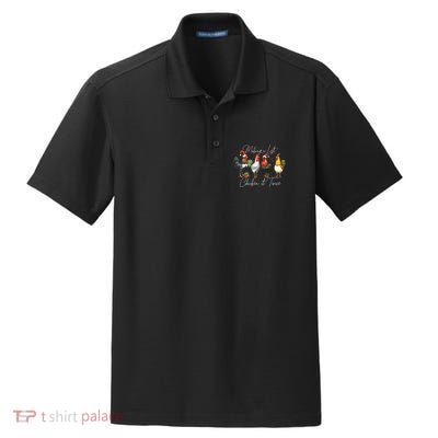 Christmas Chicken Lover Xmas Santa Hat Funny Farm Gift  Dry Zone Grid Polo