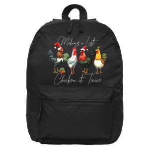 Christmas Chicken Lover Xmas Santa Hat Funny Farm Gift  16 in Basic Backpack