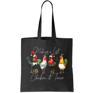 Christmas Chicken Lover Xmas Santa Hat Funny Farm Gift  Tote Bag