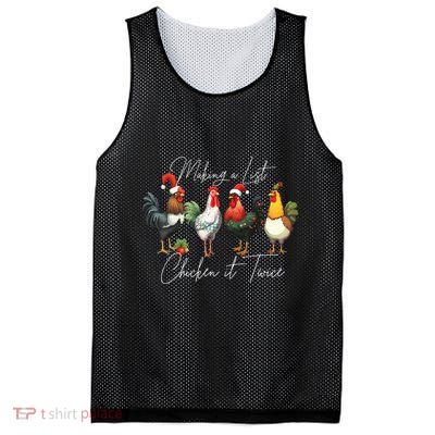 Christmas Chicken Lover Xmas Santa Hat Funny Farm Gift  Mesh Reversible Basketball Jersey Tank
