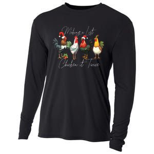 Christmas Chicken Lover Xmas Santa Hat Funny Farm Gift  Cooling Performance Long Sleeve Crew