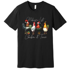 Christmas Chicken Lover Xmas Santa Hat Funny Farm Gift  Premium T-Shirt