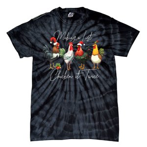 Christmas Chicken Lover Xmas Santa Hat Funny Farm Gift  Tie-Dye T-Shirt