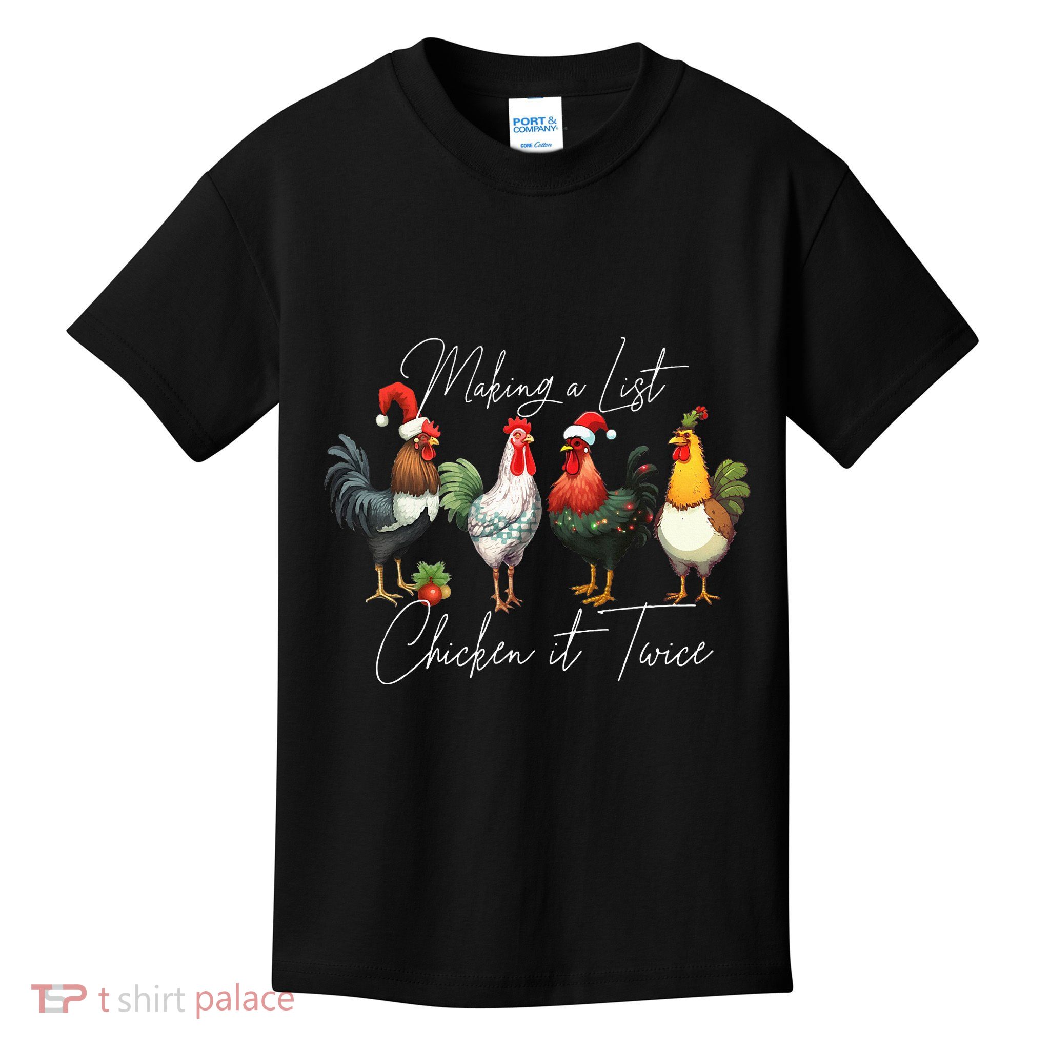 Christmas Chicken Lover Xmas Santa Hat Funny Farm Gift  Kids T-Shirt