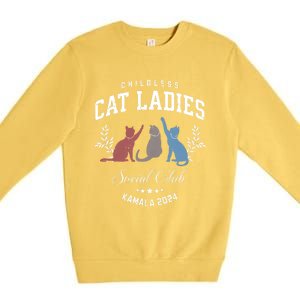 Childless Cat Ladies Kamala 2024 Election President Women Premium Crewneck Sweatshirt