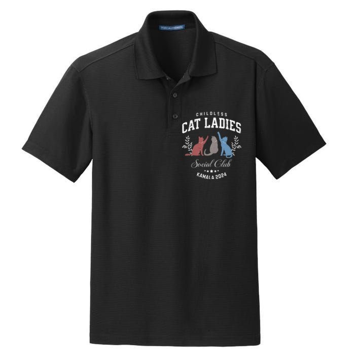 Childless Cat Ladies Kamala 2024 Election President Women Dry Zone Grid Polo