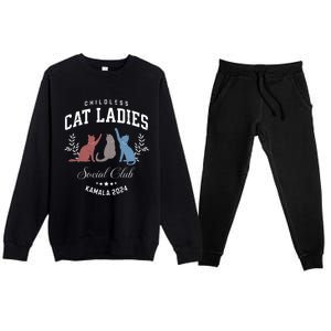 Childless Cat Ladies Kamala 2024 Election President Women Premium Crewneck Sweatsuit Set