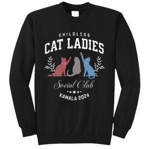 Childless Cat Ladies Kamala 2024 Election President Women Tall Sweatshirt