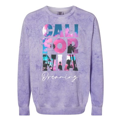 California Cali Lover Visiting California Colorblast Crewneck Sweatshirt