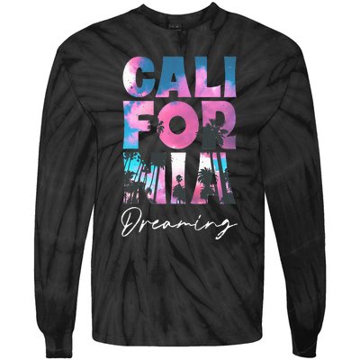 California Cali Lover Visiting California Tie-Dye Long Sleeve Shirt