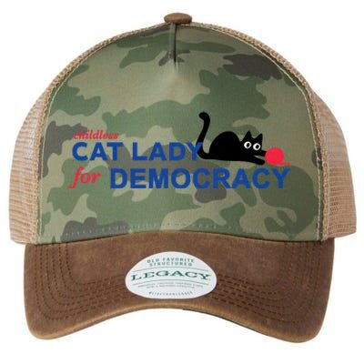 Childless Cat Lady For Democracy Voting Election 2024 Usa Legacy Tie Dye Trucker Hat