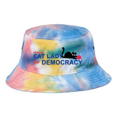 Childless Cat Lady For Democracy Voting Election 2024 Usa Tie Dye Newport Bucket Hat