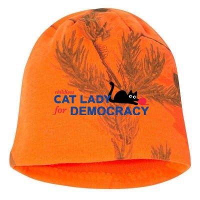 Childless Cat Lady For Democracy Voting Election 2024 Usa Kati - Camo Knit Beanie