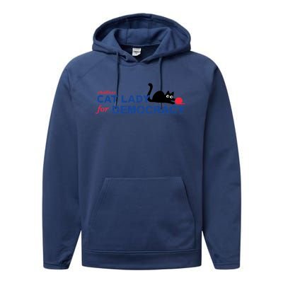 Childless Cat Lady For Democracy Voting Election 2024 Usa Performance Fleece Hoodie