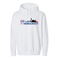 Childless Cat Lady For Democracy Voting Election 2024 Usa Garment-Dyed Fleece Hoodie