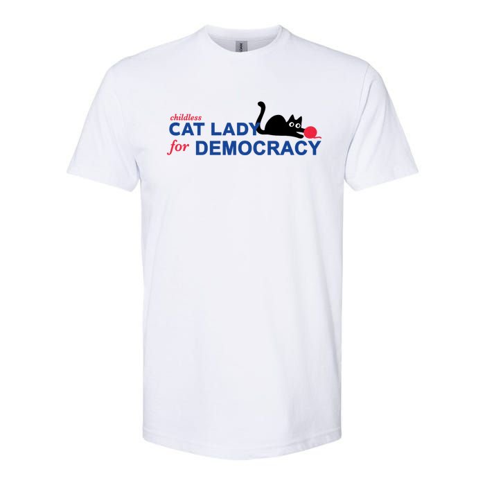 Childless Cat Lady For Democracy Voting Election 2024 Usa Softstyle CVC T-Shirt