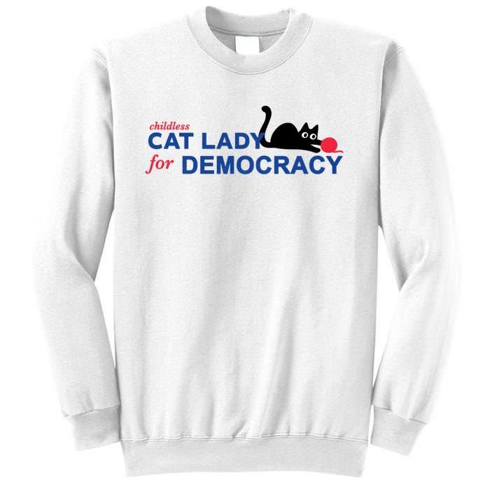 Childless Cat Lady For Democracy Voting Election 2024 Usa Sweatshirt