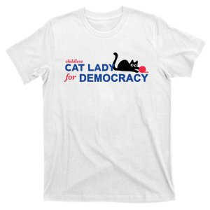 Childless Cat Lady For Democracy Voting Election 2024 Usa T-Shirt