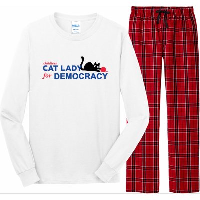 Childless Cat Lady For Democracy Voting Election 2024 Usa Long Sleeve Pajama Set