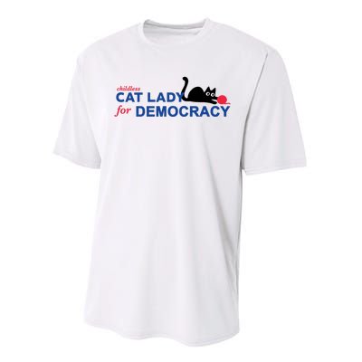 Childless Cat Lady For Democracy Voting Election 2024 Usa Performance Sprint T-Shirt